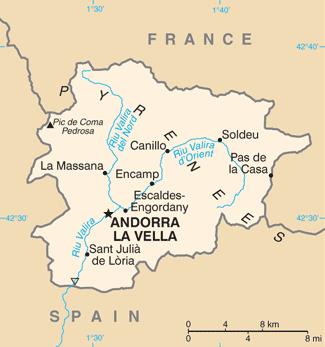 Andorra kaart